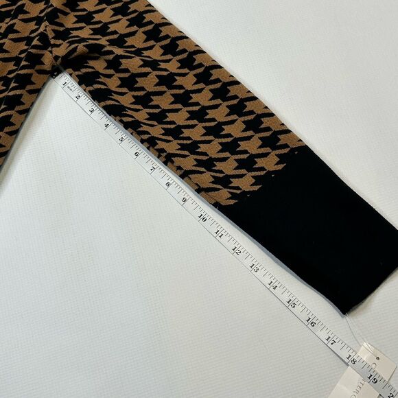 Charter Club Women’s Size Small Brown Black Houndstooth Open Duster Cardigan NEW - Picture 8 of 9